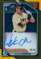 2024 Bowman Chrome Prospect Autographs #CPAWM Walker Martin Gold Refractor Baseball Card