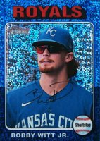 2024 Topps Heritage #404 Bobby Witt Jr. Chrome-Blue Sparkle Baseball Card