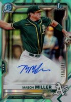 2021 Bowman Draft Chrome Draft Pick Autographs #CDAMMIL Mason Miller Aqua Lava Refractor Baseball Card