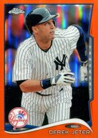 2014 Topps Chrome #56 Derek Jeter Running-Orange Refractor Baseball Card