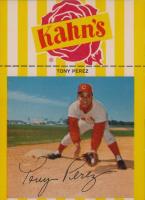 1968 Kahn's Wieners # Tony Perez Ball in Glove-Yellow Baseball Card