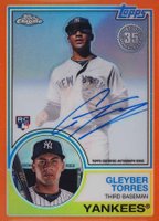 2018 Topps Chrome 1983 Topps Autographs #GT Gleyber Torres Orange Refractor Baseball Card