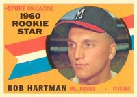 1960 Topps #129 Bob Hartman Rookie Star Baseball Card