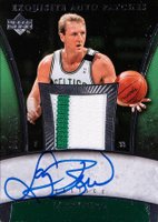 2005 Upper Deck Exquisite Collection Autograph Patches #AP-LB Larry Bird Basketball Card
