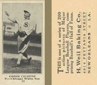 1916 Weil Baking Co. #32 Eddie Cicotte Baseball Card