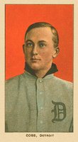 1909 White Borders Ghosts, Miscuts, Proofs, Blank Backs & Oddities #96 Ty Cobb Portrait-Red Background Baseball Card