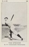 1922 Strip Card #19 Tris Speaker Hand Cut Baseball Card