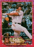 2023 Topps Chrome #100 Juan Soto Magenta Speckle Baseball Card