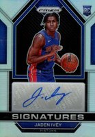 2022 Panini Prizm Rookie Signatures #RSIJIV Jaden Ivey Silver Prizm Basketball Card