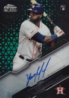 2020 Topps Chrome Black Autographs #YA Yordan Alvarez Green Refractor Baseball Card