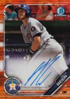 2019 Bowman Chrome Prospects Autographs #CPASB Seth Beer Orange Wave Refractor Baseball Card