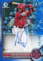 2022 Bowman Chrome Prospect Autographs #CPAAPA Adrian Placencia Hta Choice Refractor Baseball Card