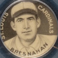 1910 Sweet Caporal Pins # Roger Bresnahan Mouth closed-Small Letter Baseball Card