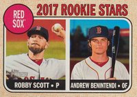 2017 Topps Heritage  #314 Andrew Benintendi/Robby Scott Baseball Card