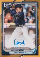 2024 Bowman Chrome Chrome Rookie Autographs #CRACM Curtis Mead Gold Refractor Baseball Card