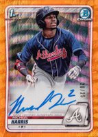 2020 Bowman Chrome Prospect Autographs #CPAMH Michael Harris Orange Wave Baseball Card