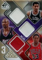 2009 SP Game Used 3 Star Swatches #3SMGP  Karl Malone/George Gervin/Scottie Pippen 125 Basketball Card