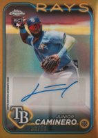 2024 Topps Chrome Update Chrome Baseball Update Series Autographs #ACJCA Junior Caminero Gold Refractor Baseball Card