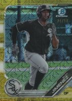 2019 Bowman Mega Box Chrome #150 Eloy Jimenez With Helmet-Gold Refractor Baseball Card