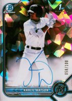 2022 Bowman Chrome Prospect Autographs #CPAKW Kahlil Watson Atomic Refractor Baseball Card