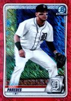 2020 Bowman Chrome Prospects #BCP120 Isaac Paredes Red Shimmer Baseball Card