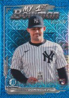 2024 Bowman Chrome Mega Box My 1st Bowman #32 Jasson Dominguez Blue Refractor Baseball Card