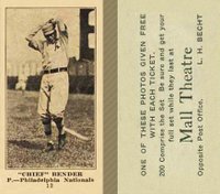 1916 Mall Theatre #13 Chief Bender Baseball Card