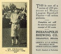 1916 Indianapolis Brewing #200 Ed. Zwilling Baseball Card
