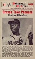 1960 Nu-Card Highlights #51 Braves Take Pennant Baseball Card