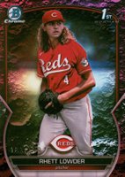 2023 Bowman Draft #BDC52 Rhett Lowder Chrome-Fuchsia Lunar Baseball Card