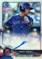 2018 Bowman Prospects Autographs Chrome #AG Andres Gimenez Refractor Baseball Card