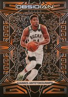 2022 Panini Obsidian #30 Giannis Antetokounmpo Electric Etch Orange Basketball Card