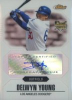 2007 Finest #163 Delwyn Young Refractor-Autograph Baseball Card