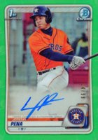2020 Bowman Chrome Prospect Autographs #CPAJP Jeremy Pena Green Refractor Baseball Card