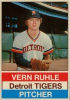 1976 Hostess #46 Vern Ruhle Hand Cut Baseball Card