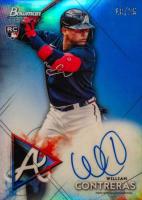 2021 Bowman Sterling Rookie Autographs #BSRAWC William Contreras Blue Refractor Baseball Card