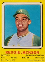 1970 Transogram Hand Cut # Reggie Jackson Baseball Card