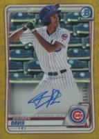 2020 Bowman Chrome Prospect Autographs #CPABD Brennen Davis Gold Refractor Baseball Card