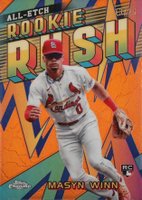 2024 Topps Chrome Chrome All Etch Rookie Rush #9 Masyn Winn Orange Refractor Baseball Card
