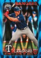 2024 Topps Chrome Update #USC35 Wyatt Langford Blue Raywave Baseball Card