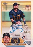 2023 Topps Chrome Rookie Autograph #RABT Brice Turang Refractor Baseball Card