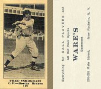 1916 Wares #166 Fred Snodgrass Baseball Card