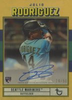 2022 Topps Brooklyn Collection Autograph #JRO Julio Rodriguez Gold Baseball Card