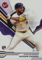 2024 Topps Pristine #180 Jackson Chourio Purple Refractor Baseball Card