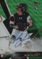 2018 Finest Autographs #FA-CSI Chance Sisco Green Wave Refractor Baseball Card