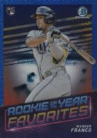 2022 Bowman Mega Box Chrome Rookie of the Year Favorites #1 Wander Franco Blue Refractor Baseball Card