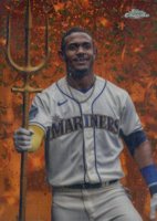 2023 Topps Chrome Update Celebracion #C2 Julio Rodriguez Orange Baseball Card