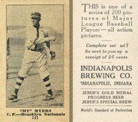 1916 Indianapolis Brewing #131 Hy Myers Baseball Card