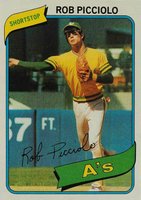 1980 Topps #158 Rob Picciolo Baseball Card