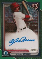 2024 Bowman Mega Box Chrome Bowman Prospect Mega Autographs #DC Dylan Crews Green Refractor Baseball Card
